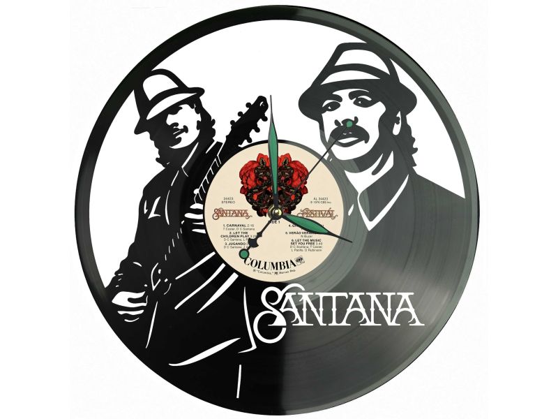 Carlos Santana Zegar Ścienny Z Płyty Winylowej Prezent Upominek Personalizacja EVEVO Z0211