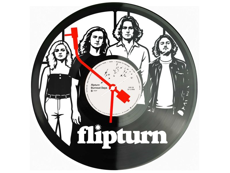 Flipturn Zegar Ścienny Z Płyty Winylowej Prezent Upominek Personalizacja EVEVO Z0212