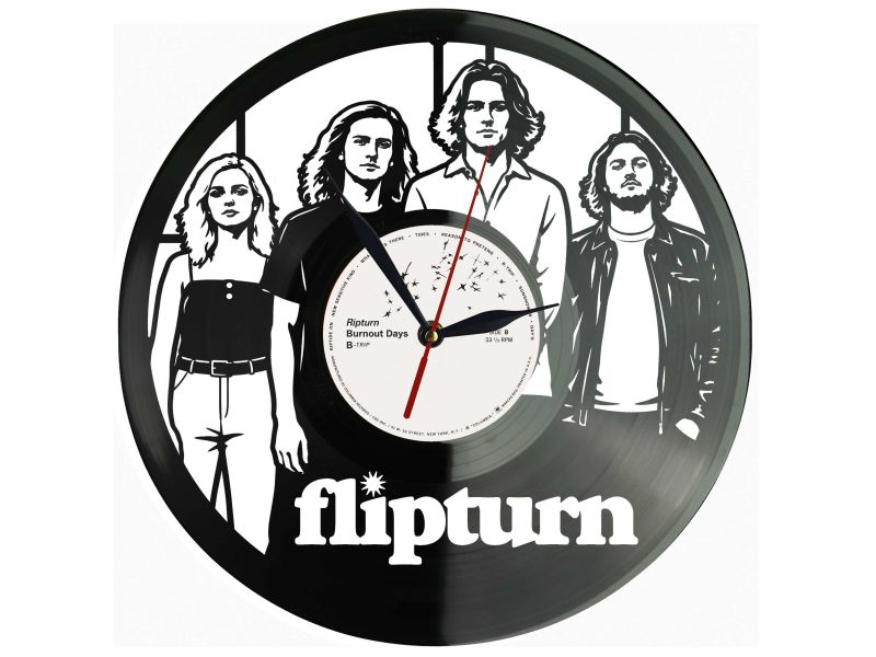 Flipturn Zegar Ścienny Z Płyty Winylowej Prezent Upominek Personalizacja EVEVO Z0212