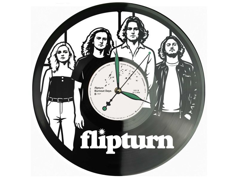 Flipturn Zegar Ścienny Z Płyty Winylowej Prezent Upominek Personalizacja EVEVO Z0212