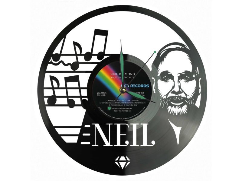Neil Diamond Zegar Ścienny Z Płyty Winylowej Prezent Upominek Personalizacja EVEVO Z0218