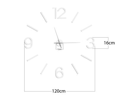 ZEGAR ŚCIENNY DIY DUŻY XXL 3D LUSTRO DUŻY 120CM OBRAZ DIY EVEVO.PL SREBRNY DIY10107S