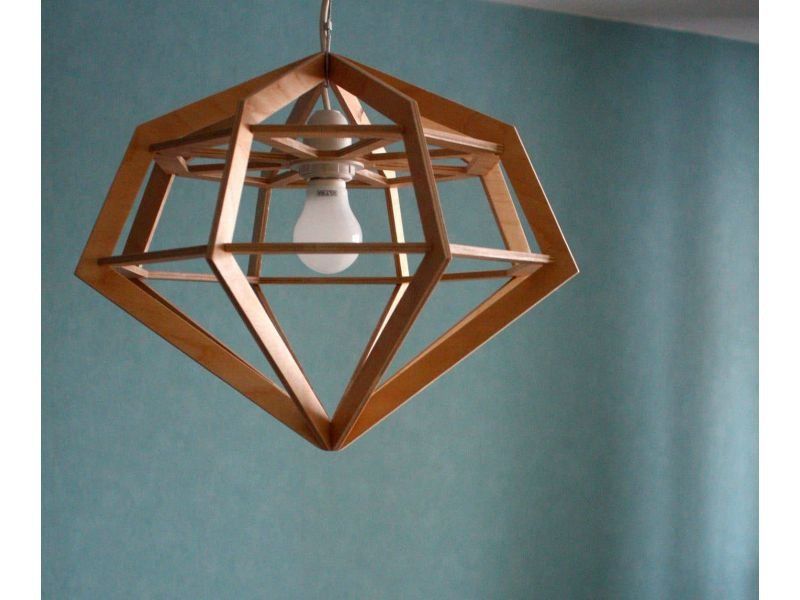 LAMPA WISZĄCA SUFITOWA RĘCZNIE ROBIONA DREWNIANA ŻYRANDOL EVEVO L0068