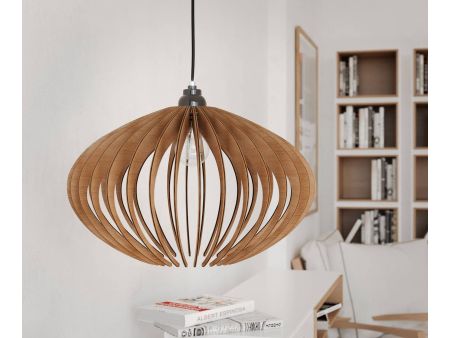 LAMPA WISZĄCA SUFITOWA RĘCZNIE ROBIONA DREWNIANA ŻYRANDOL EVEVO L0078