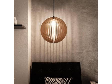 LAMPA WISZĄCA SUFITOWA RĘCZNIE ROBIONA DREWNIANA ŻYRANDOL EVEVO L0083