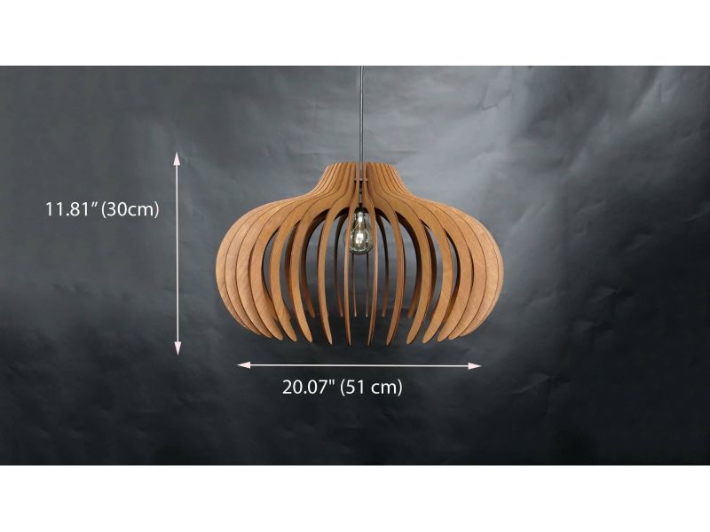 LAMPA WISZĄCA SUFITOWA RĘCZNIE ROBIONA DREWNIANA ŻYRANDOL EVEVO L0094