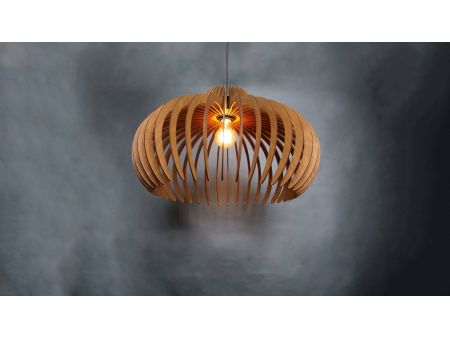 LAMPA WISZĄCA SUFITOWA RĘCZNIE ROBIONA DREWNIANA ŻYRANDOL EVEVO L0094