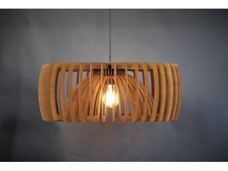 LAMPA WISZĄCA SUFITOWA RĘCZNIE ROBIONA DREWNIANA ŻYRANDOL EVEVO L0096