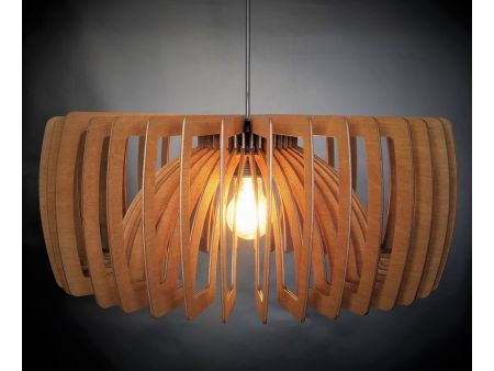 LAMPA WISZĄCA SUFITOWA RĘCZNIE ROBIONA DREWNIANA ŻYRANDOL EVEVO L0096