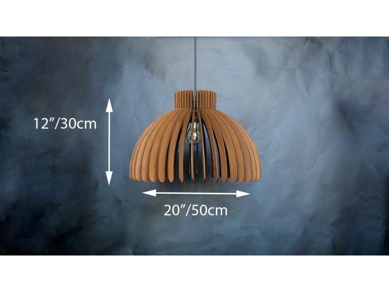 LAMPA WISZĄCA SUFITOWA RĘCZNIE ROBIONA DREWNIANA ŻYRANDOL EVEVO L0097