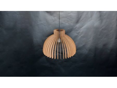 LAMPA WISZĄCA SUFITOWA RĘCZNIE ROBIONA DREWNIANA ŻYRANDOL EVEVO L0097