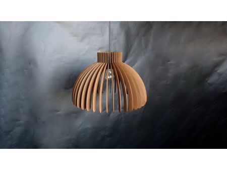 LAMPA WISZĄCA SUFITOWA RĘCZNIE ROBIONA DREWNIANA ŻYRANDOL EVEVO L0100