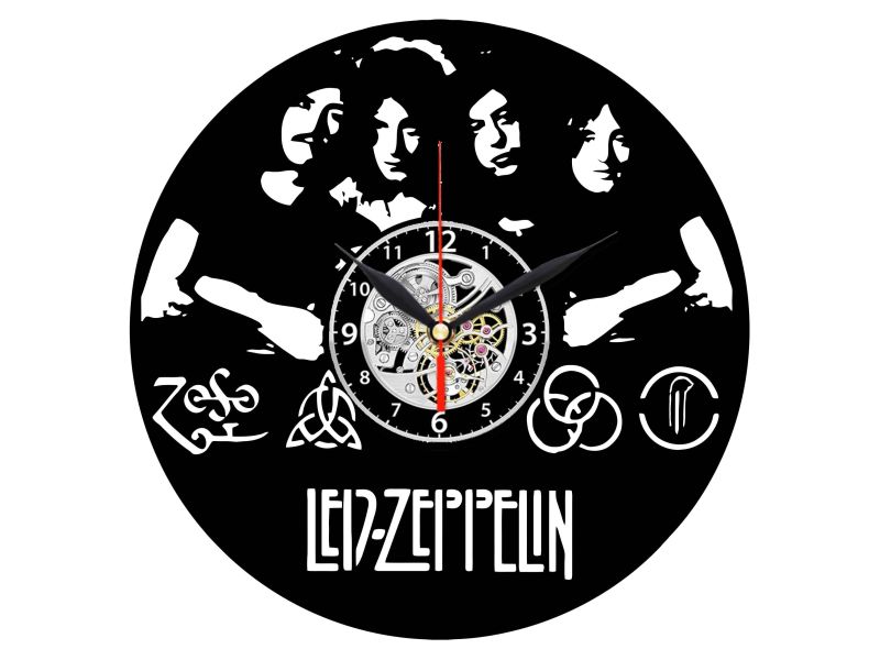 ZEGAR ŚCIENNY DEKORACYJNY NOWOCZESNY PŁYTA WINYLOWA VINYL NA PREZENT LED ZEPPELIN EVEVO