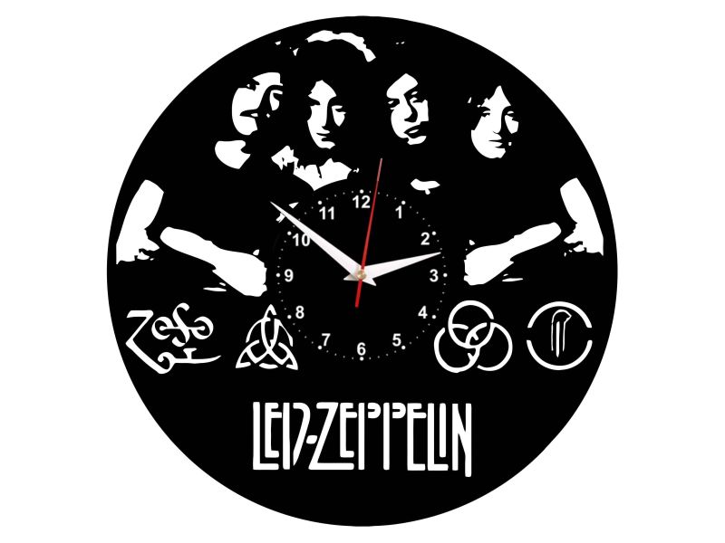 ZEGAR ŚCIENNY DEKORACYJNY NOWOCZESNY PŁYTA WINYLOWA VINYL NA PREZENT LED ZEPPELIN EVEVO