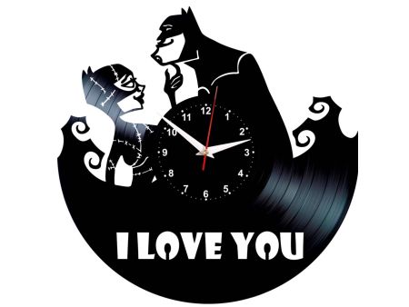 BATMAN LOVE WALENTYNKI MIŁOŚĆ ZEGAR ŚCIENNY DEKORACYJNY NOWOCZESNY PŁYTA WINYLOWA VINYL NA PREZENT EVEVO