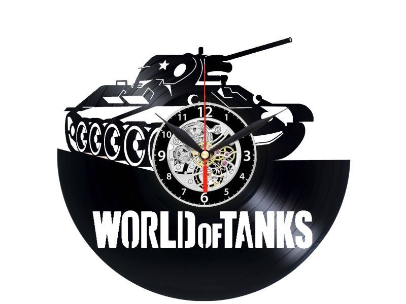 WORLD OF TANKS TWOJE IMIĘ ZEGAR ŚCIENNY DEKORACYJNY NOWOCZESNY PŁYTA WINYLOWA WINYL NA PREZENT EVEVO.PL W0162