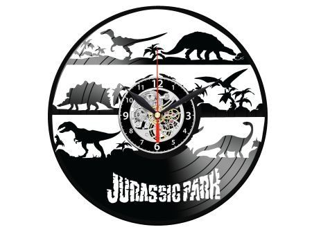 JURASSIC PARK DINOZAURY ZEGAR ŚCIENNY PŁYTA WINYLOWA PREZENT UPOMINEK URODZINY DLA NIEJ DLA NIEGO EVEVO EVEVO.PL W1261