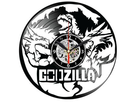 GODZILLA ZEGAR ŚCIENNY DEKORACYJNY NOWOCZESNY PŁYTA WINYLOWA WINYL NA PREZENT EVEVO EVEVO.PL W1274