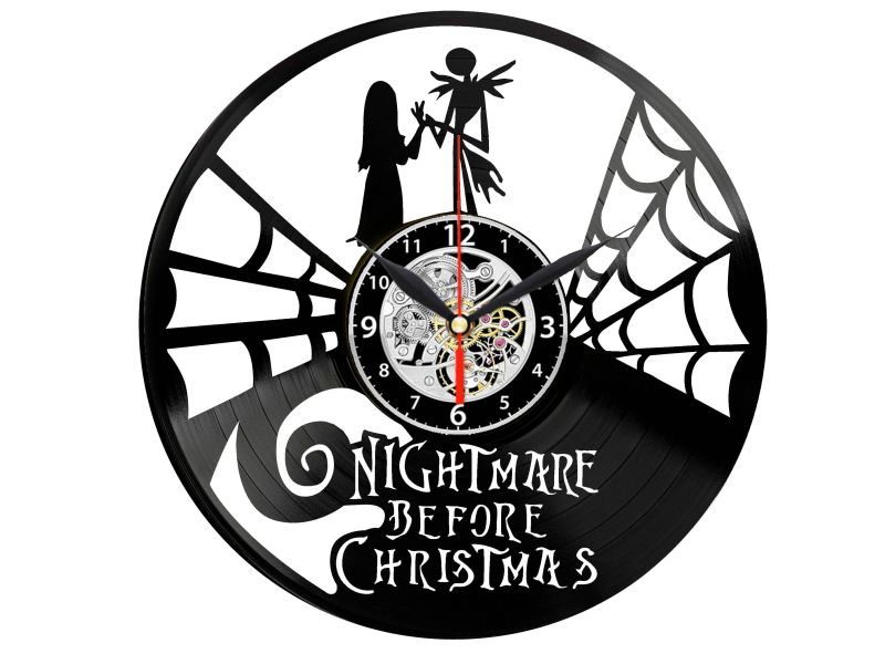 NIGHTMARE BEFORE CHRISTMAS ZEGAR ŚCIENNY DEKORACYJNY NOWOCZESNY PŁYTA WINYLOWA WINYL NA PREZENT EVEVO EVEVO.PL