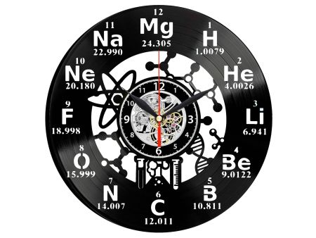 ZEGAR CHEMIKA ZEGAR ŚCIENNY DEKORACYJNYNOWOCZESNY PŁYTA WINYLOWA WINYL NA PREZENT EVEVO EVEVO.PL