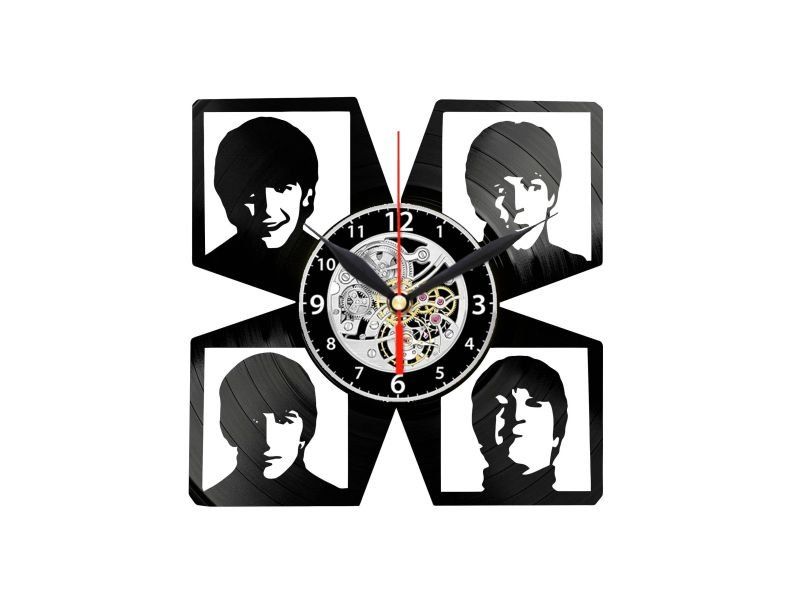 Liverpool Rock Band ZEGAR ŚCIENNY DEKORACYJNY NOWOCZESNY PŁYTA WINYLOWA WINYL NA PREZENT EVEVO EVEVO.PL