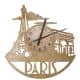 Paryż Zegar Ścienny Drewniany