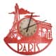 Paryż Zegar Ścienny Drewniany