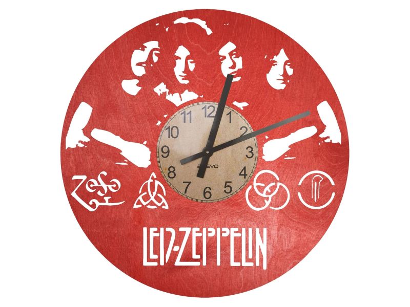 Led Zeppelin Zegar Ścienny Drewniany