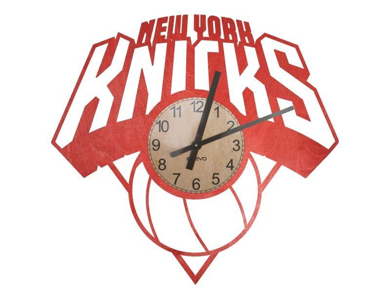 New York Knicks Zegar Ścienny Drewniany