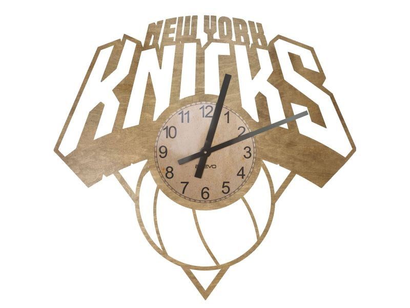 New York Knicks Zegar Ścienny Drewniany