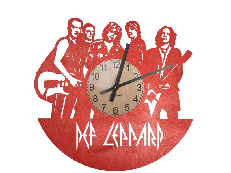 Def Leppard Zegar Ścienny Drewniany