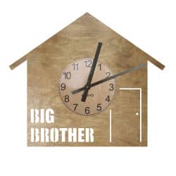 Big Brother Zegar Ścienny Drewniany