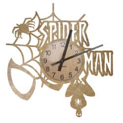 Spiderman Zegar Ścienny Drewniany
