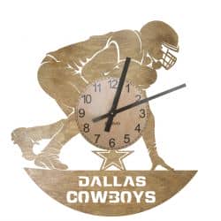 Dallas Cowboys Zegar Ścienny Drewniany Dekoracyjny Nowoczesny na Prezent 109 Kolorów