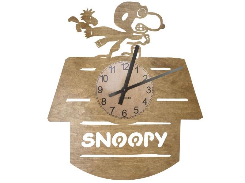 Snoopy Zegar Ścienny Drewniany Dekoracyjny Nowoczesny na Prezent 3 Kolory