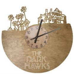  THE DARK HAWKS Zegar Ścienny Drewniany Dekoracyjny Nowoczesny na Prezent 109 Kolorów