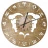 Znak Zodiaku Bliźnięta Zegar Ścienny Drewniany Dekoracyjny Nowoczesny na Prezent 109 Kolorów