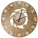 Znak Zodiaku Panna Zegar Ścienny Drewniany Dekoracyjny Nowoczesny na Prezent 109 Kolorów