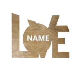 Miłość Twoje Imię Dekoracja Drewniana Dla Niej lub Dla Niego na Prezent 109 Kolorów do Wyboru