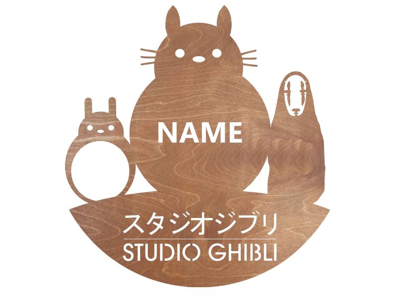 Studio Ghibli Twoje Imię Dekoracja Drewniana Dla Niej lub Dla Niego na Prezent 109 Kolorów do Wyboru