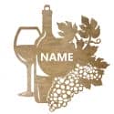 Wino Twoja Nazwa Dekoracja Drewniana Ścienna Dla Niej lub Dla Niego na Prezent 109 Kolorów do Wyboru