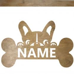 Pies Twoje Imię Dekoracja Drewniana Ścienna Dla Niej lub Dla Niego na Prezent 109 Kolorów do Wyboru