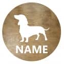 Pies Jamnik Twoje Imię Dekoracja Drewniana Ścienna Dla Niej lub Dla Niego na Prezent 109 Kolorów do Wyboru