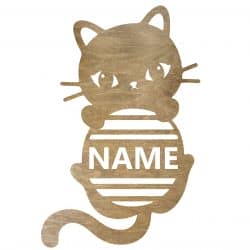 Kotek Twoje Imię Dekoracja Drewniana Dla Niej lub Dla Niego na Prezent 109 Kolorów do Wyboru