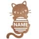 Kotek Twoje Imię Dekoracja Drewniana Dla Niej lub Dla Niego na Prezent 109 Kolorów do Wyboru
