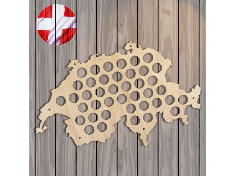 Szwajcaria Mapa Piwo Na Kapsle Tablica Piwa Piwna 3 Kolory Do Wyboru Na Prezent Dla Niego M0005 50x30cm