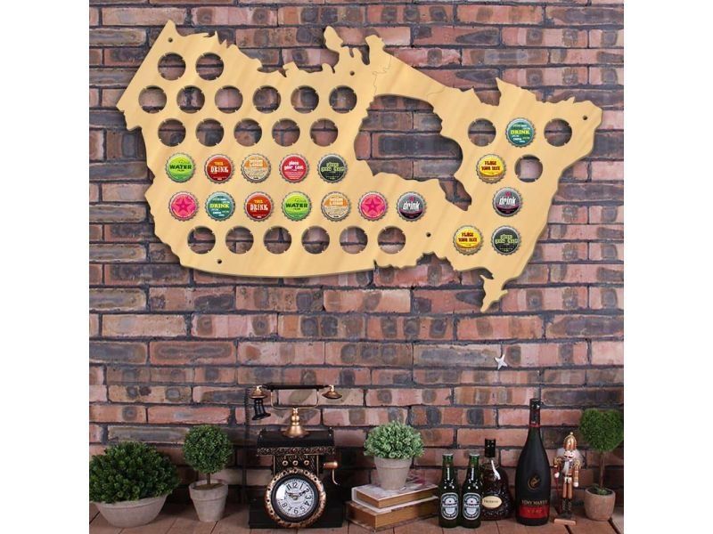 Kanada Mapa Piwo Na Kapsle Tablica Piwa Piwna 3 Kolory Do Wyboru Na Prezent Dla Niego M0007 50x30cm
