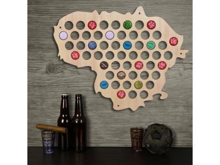 Litwa Mapa Piwo Na Kapsle Tablica Piwa Piwna 3 Kolory Do Wyboru Na Prezent Dla Niego M0010 50x30 cm