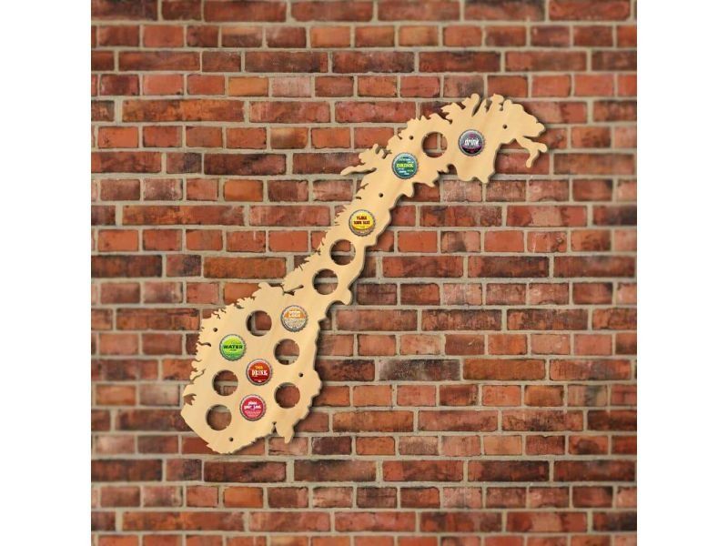 Norwegia Mapa Piwo Na Kapsle Tablica Piwa Piwna 3 Kolory Do Wyboru Na Prezent Dla Niego M0011 50x30 cm