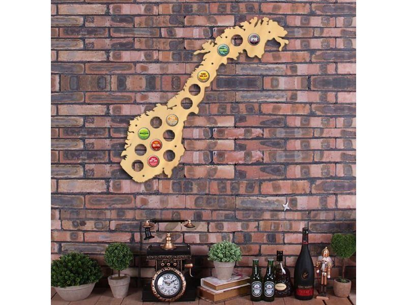 Norwegia Mapa Piwo Na Kapsle Tablica Piwa Piwna 3 Kolory Do Wyboru Na Prezent Dla Niego M0011 50x30 cm